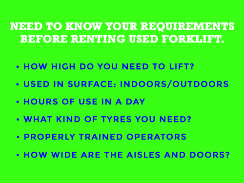 used forklift renting tips